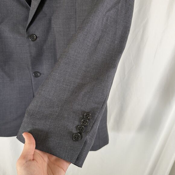 Jos A Bank 1905 100% Wool Blazer Men's 44 Grey Blue 2 Button Front Tailored Fit - Picture 4 of 10